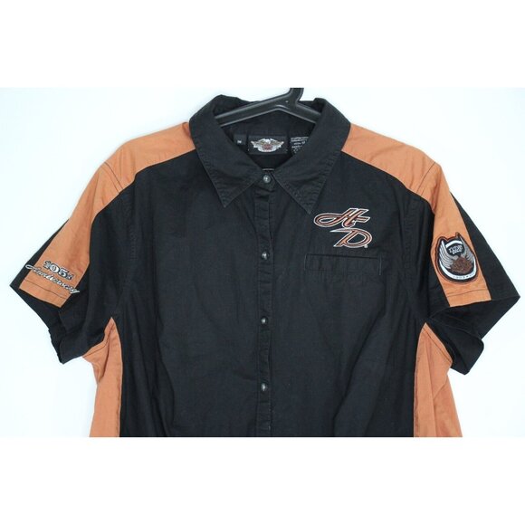 Harley Davidson Womens 1 105th Anniversary Embroidered Button Up Shirt A1582 - Picture 3 of 7